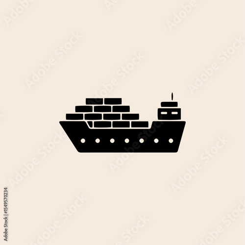 Cargo ship icon flat vector design.