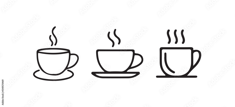 Obraz premium Coffee cup icon bundle set. cup a coffee icon vector illustration eps 10.