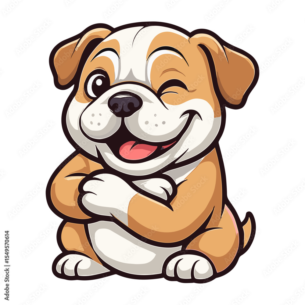 Fototapeta premium Cartoon dog winks cartoon illustrations