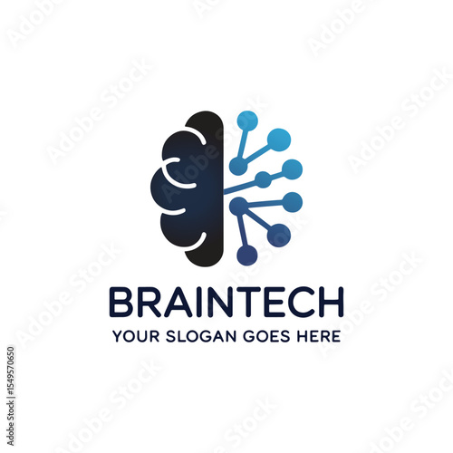 Unique brain tech logo Modern and minimalist vector and abstract logo