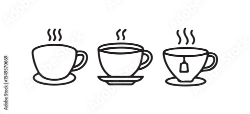  Coffee cup icon bundle set. cup a coffee icon vector illustration eps 10.