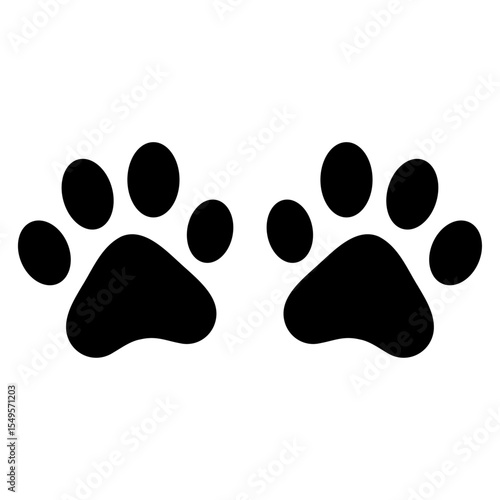 シンプルな動物の足跡シルエットアイコン