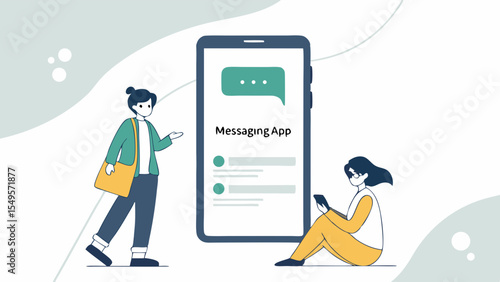 Two People Using a Messaging App on a Smartphone.