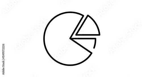 Simple pie chart graphic showing data division into three unequal segments.