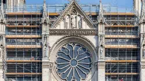 Cathedral facade under renovation
