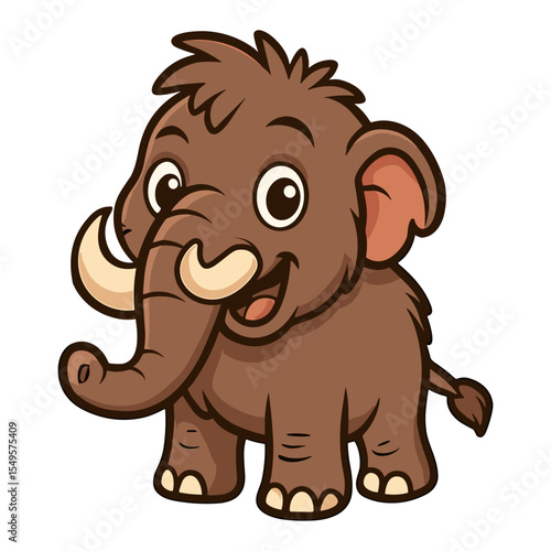 Cheerful Elephant Cartoon Mammoth Illustrations
