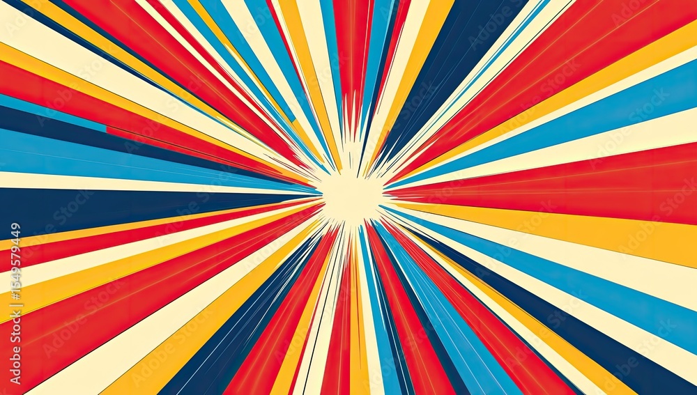 Colorful radial burst, vibrant stripes converging Colorful radial burst, vibrant stripes converging