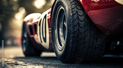Classic race car, low angle view