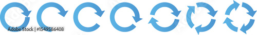 イラスト素材：サイクル図　青　サイクル矢印　set of recycling icons. 	recyclable icon set.