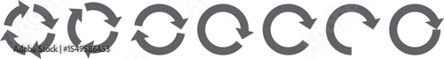 イラスト素材：サイクル図　黒　サイクル矢印　set of recycling icons. 	recyclable icon set.