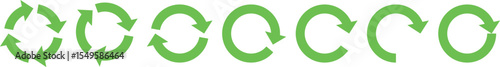 イラスト素材：サイクル図　緑　サイクル矢印　set of recycling icons. 	recyclable icon set.