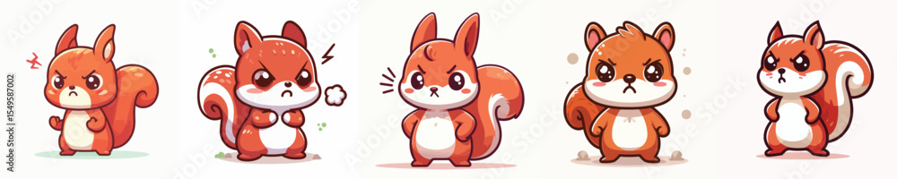 Fototapeta premium cute squirrel vector is showing angry expression