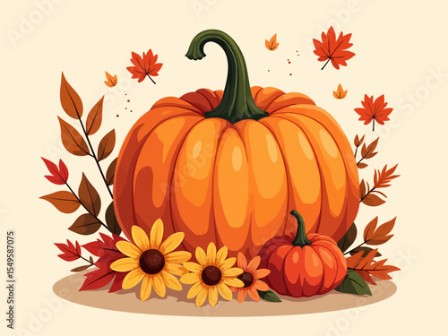 Happy thanksgiving t-shirt design, Thanksgiving with pumpkin flower