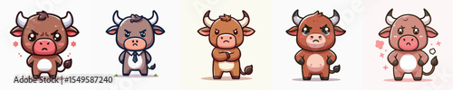 funny bull vector is angry expression