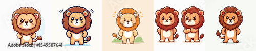 cute lion vector is showing angry expression