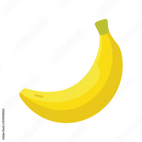 Ripe Yellow Banana Fruit Simple Minimalist Vector Illustration