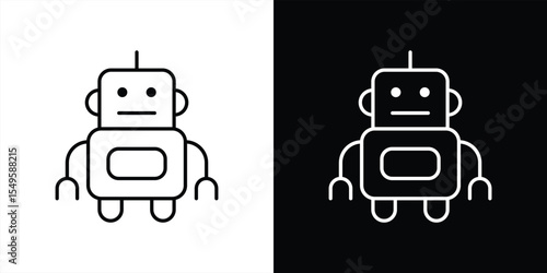 robot icon set. contain bot, AI thin line and color style icon symbol sign for your app and web. vector illustration
