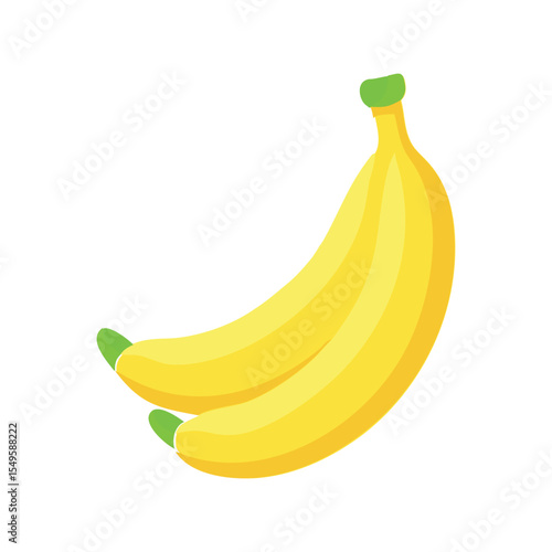 Ripe Yellow Banana Fruit Simple Minimalist Vector Illustration