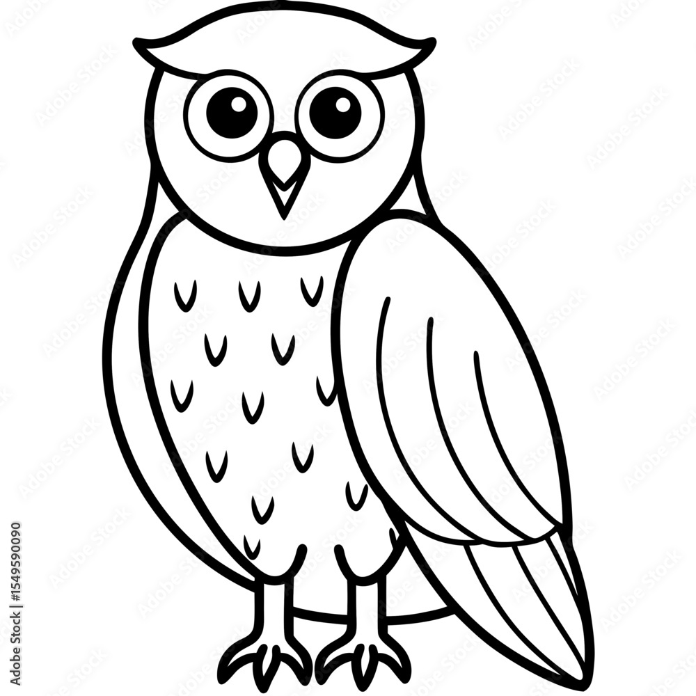Obraz premium Minimal Snowy Owl Sketch