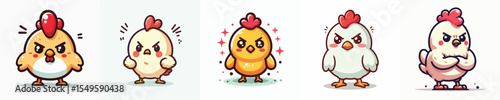 funny chicken vector angry expression