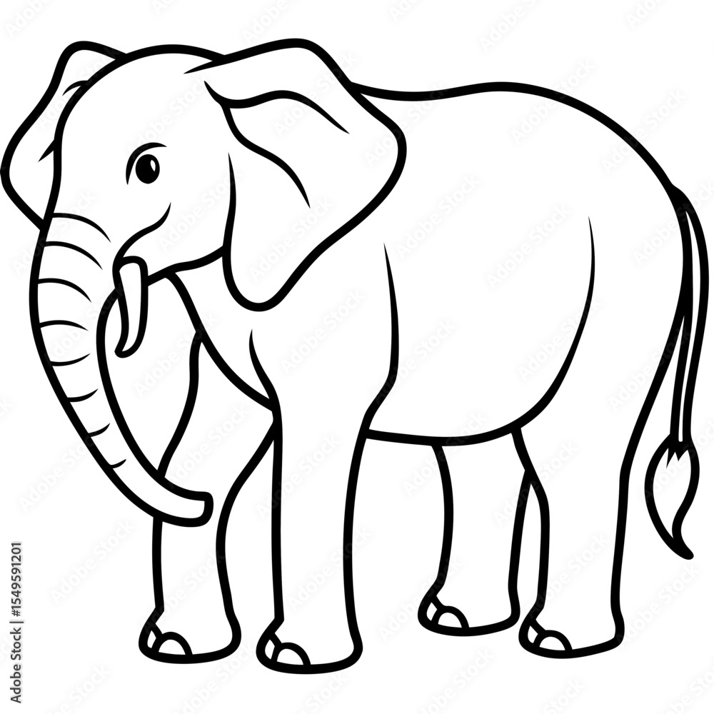 Fototapeta premium Elephant line art vector