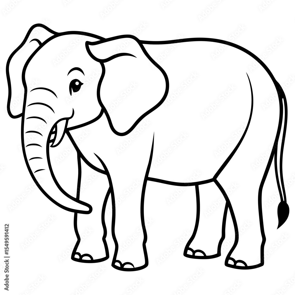 Obraz premium Elephant line art vector