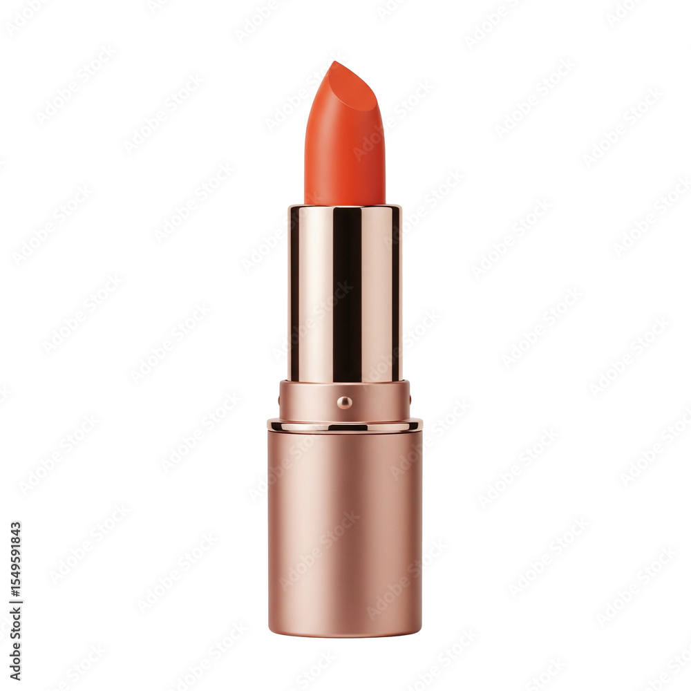 A shiny red lipstick tube, an isolated object of cosmetic beauty, highlights the glamour of a woman's lips, a true fashion accessory for makeup and style A shiny red lipstick tube, an isolated object of cosmetic beauty, highlights the glamour of a woman's lips, a true fashion accessory for makeup and style
