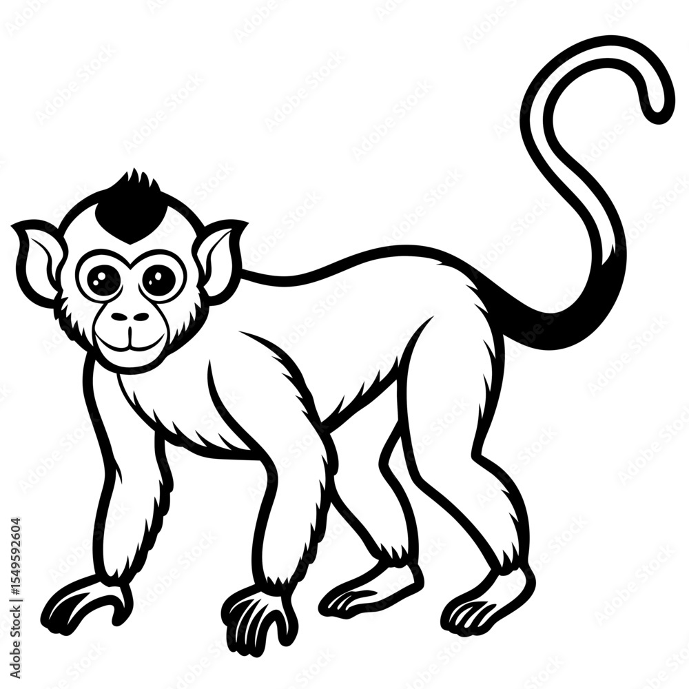 Obraz premium Minimal Spider Monkey Vector