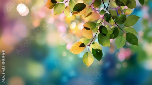 Vibrant Bokeh Background with Colorful Foliage and Sunlight Reflections