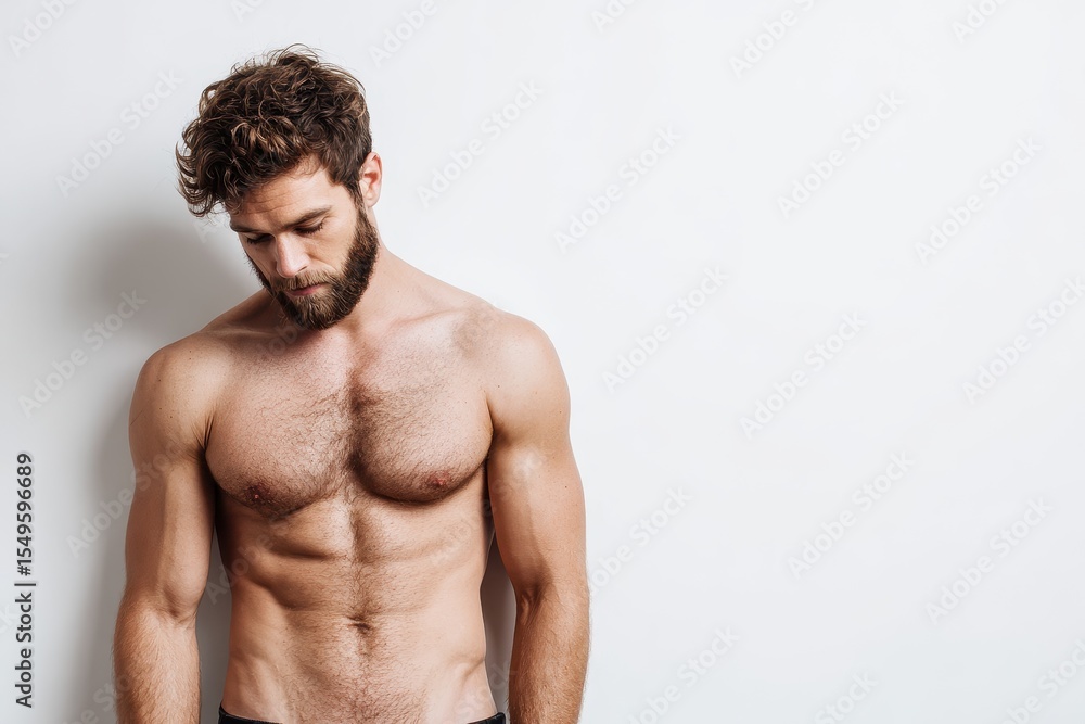 Attractive man on a light backdrop Attractive man on a light backdrop