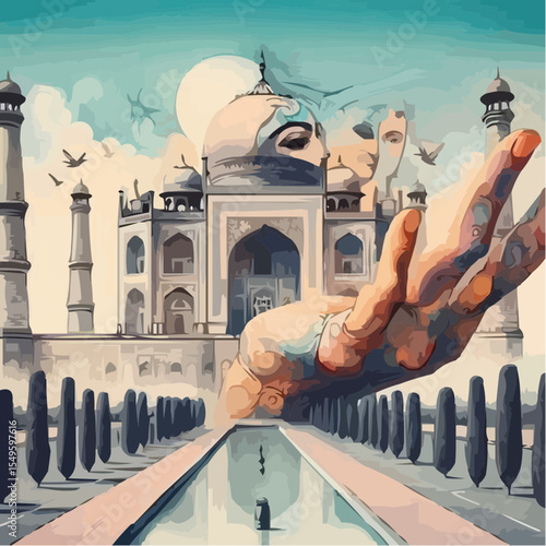 
digital art of the spectacular taj mahal 5