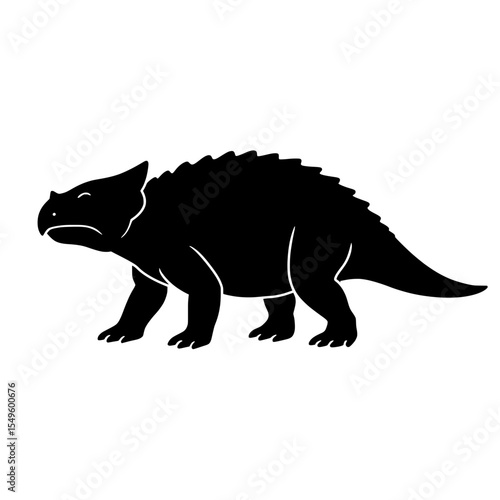 Silhouette of a Armored Scutosaurus with Distinctive Spiked Back
