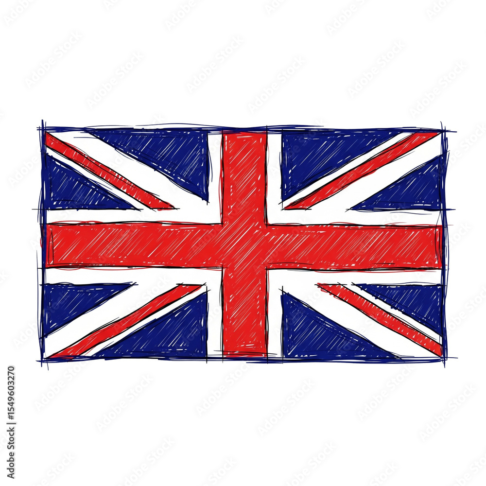 Fototapeta premium Sketch united kingdom flag