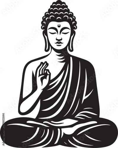 Spiritual Buddhist Silhouette Vector