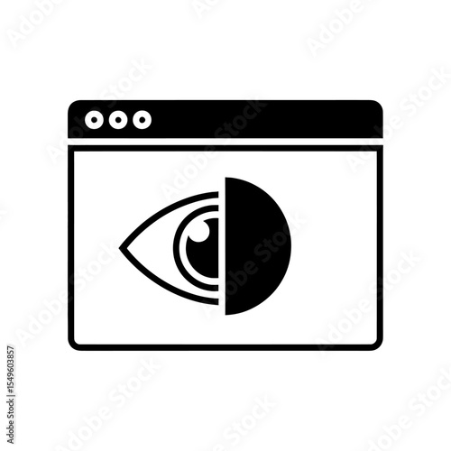 Web browser monitoring icon with an eye for privacy surveillance and user tracking A symbol of online activity spying and data inspection analytics
