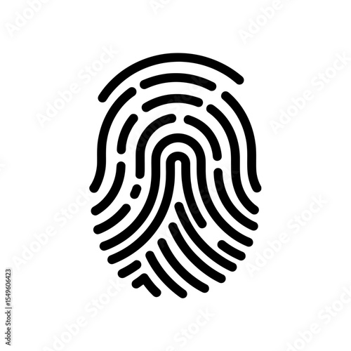 Thumbprint Icon Vector Glyph For Biometric Identification And Personal Security Fingerprint Symbol For Identity Verification And Access Control System