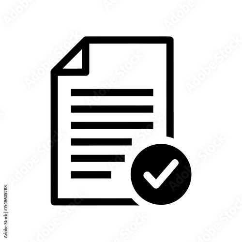 Approved Document Icon Vector With Checkmark For Verified Report And Completed Form Successful Application Or Certified Medical Record Graphic
