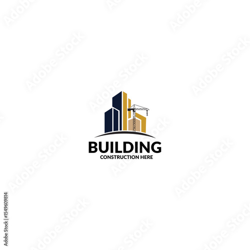 Building construction design to be used as a logo icon template for business constructors and more construction crane logo clip art silhouette, icon design vector art illustration