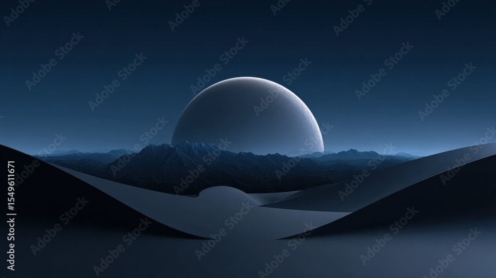 Fototapeta premium Mysterious Celestial Body Above the Dunes