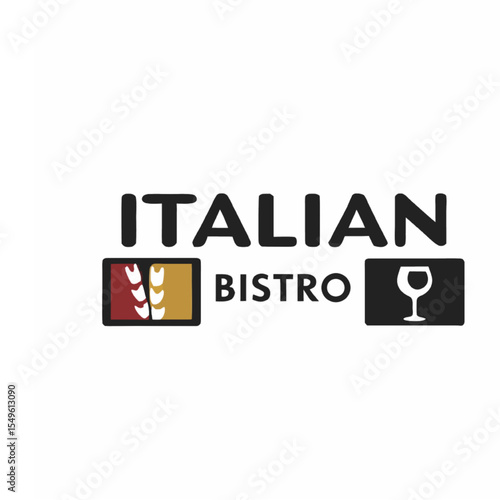 Italian Bistro Restaurant Logo - Elegant Food and Drink Icon