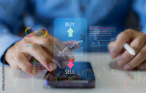 Business people with stock market chart financial trading, online investment, stock exchange analysis, market trends, real-time trading data, forex and crypto trading economic forecasting tool