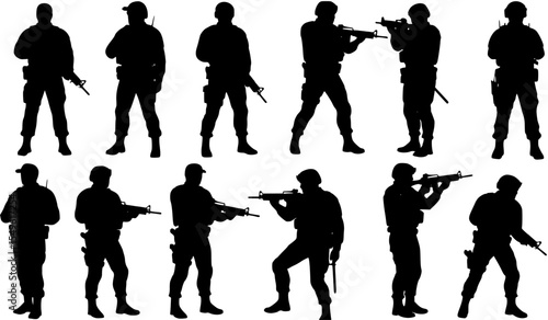 Silhouette man Holding Handgun Illustration Expressing Power Theme
