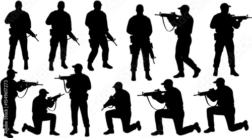 Silhouette man Holding Handgun Illustration Expressing Power Theme
