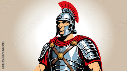 Coloured roman soldier background vector