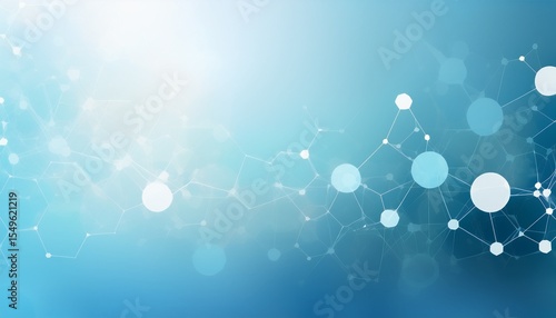 white and light blue medical abstract gradient background with molecules web banner medical background in white and light blue gradient with molecular design science technology and medical concept