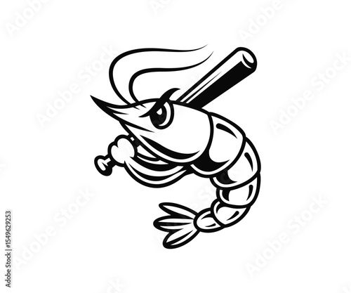 Baseball shrimp vector