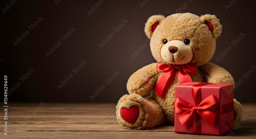 Fototapeta premium Teddy bear, Teddy, Bear, Teddy Bear with Valentine's Day Gift