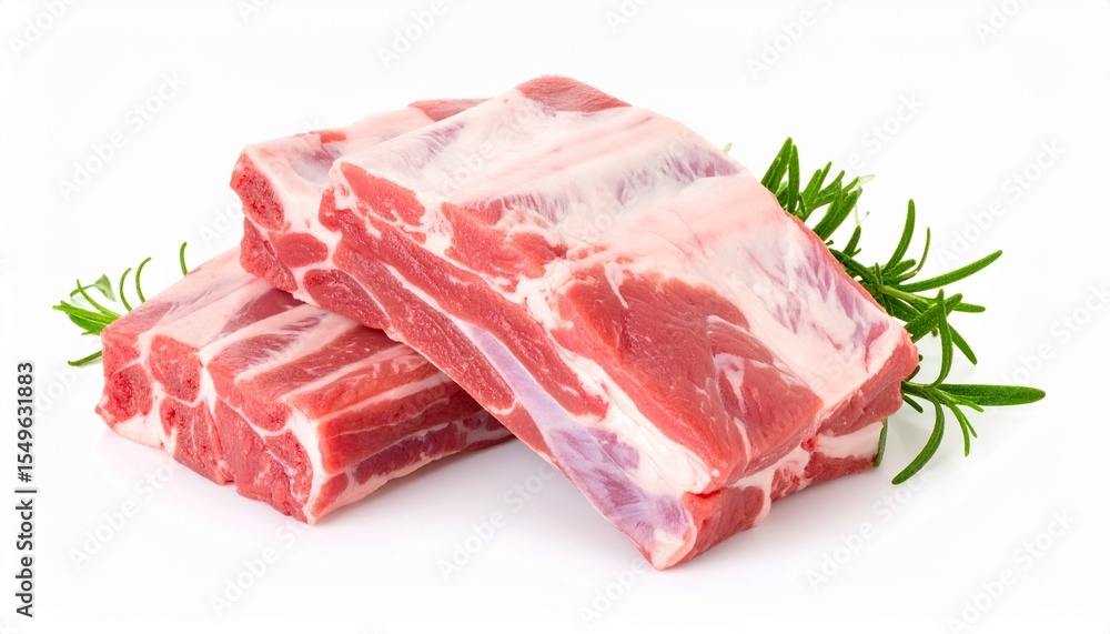Isolated raw short ribs on a white background Isolated raw short ribs on a white background
