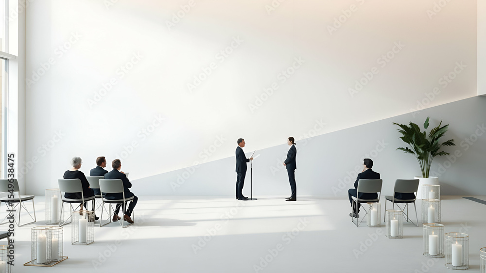 Fototapeta premium Minimalist modern_ceremony concept with soft light and clean composition