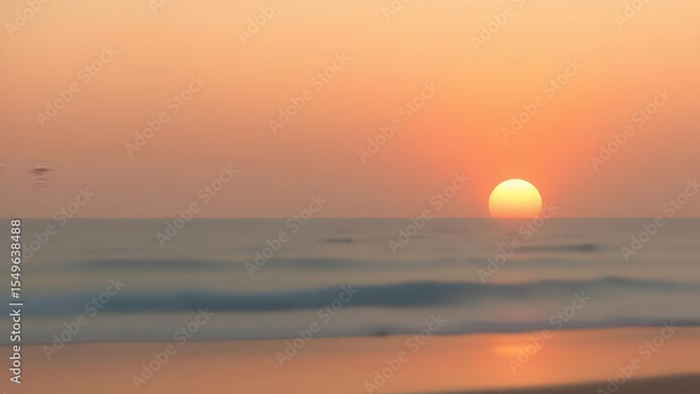 Minimalist sunset_beach concept with soft light and clean composition Minimalist sunset_beach concept with soft light and clean composition